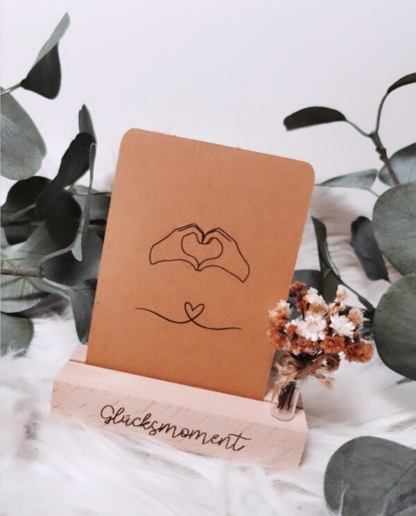 Fotohalter/ Kartenhalter mit Trockenblumen